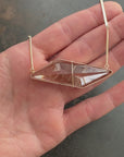 Captured Trapezoidal Rutilated Quartz Necklace
