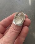Captured Enhydro Quartz Parabola Ring