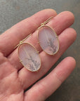 Captured Dendritic Agate Oval Earrings