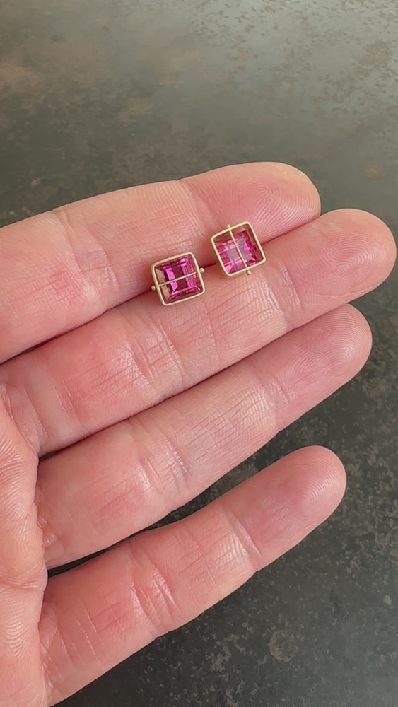 
                
                    Load and play video in Gallery viewer, Captured Rubellite Studs
                
            