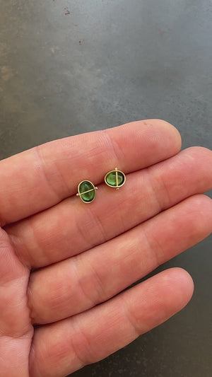 
                
                    Load and play video in Gallery viewer, Captured Green Tourmaline Studs
                
            