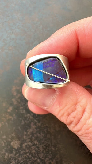 
                
                    Load and play video in Gallery viewer, Captured True Blue Stripe Opal Ring
                
            