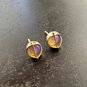 Captured Sunset - Lightning Ridge Opal Studs