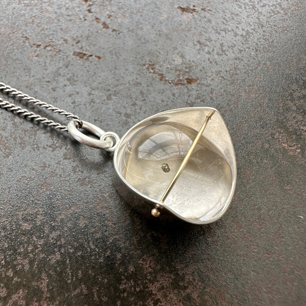 Captured Pyrite in Quartz Necklace