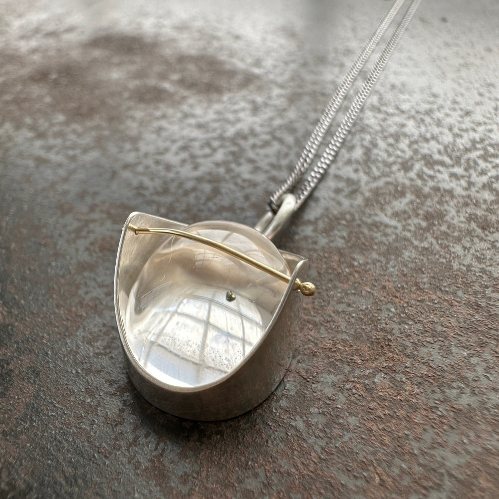 Captured Pyrite in Quartz Necklace