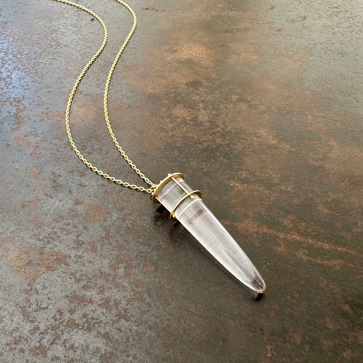 Captured Quartz Torpedo Pendant