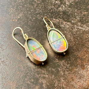 Captured Rainbow Boulder Opal Drops