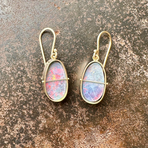 Captured Rainbow Boulder Opal Drops