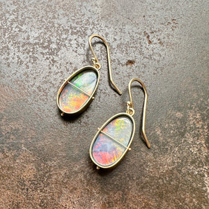 Captured Rainbow Boulder Opal Drops