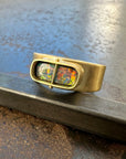 boulder opal ring, 18k gold ring, one of a kind ring, hilary finck jewelry, fine jewelry, handmade jewelry, captured collection, unique jewelry.
