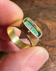boulder opal ring, 18k gold ring, one of a kind ring, hilary finck jewelry, fine jewelry, handmade jewelry, captured collection, unique jewelry.
