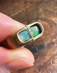 boulder opal ring, 18k gold ring, one of a kind ring, hilary finck jewelry, fine jewelry, handmade jewelry, captured collection, unique jewelry.