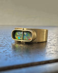 boulder opal ring, 18k gold ring, one of a kind ring, hilary finck jewelry, fine jewelry, handmade jewelry, captured collection, unique jewelry.