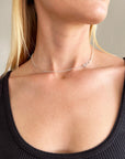 3-Way Silver Rolo Chain with Hammered Bar Links