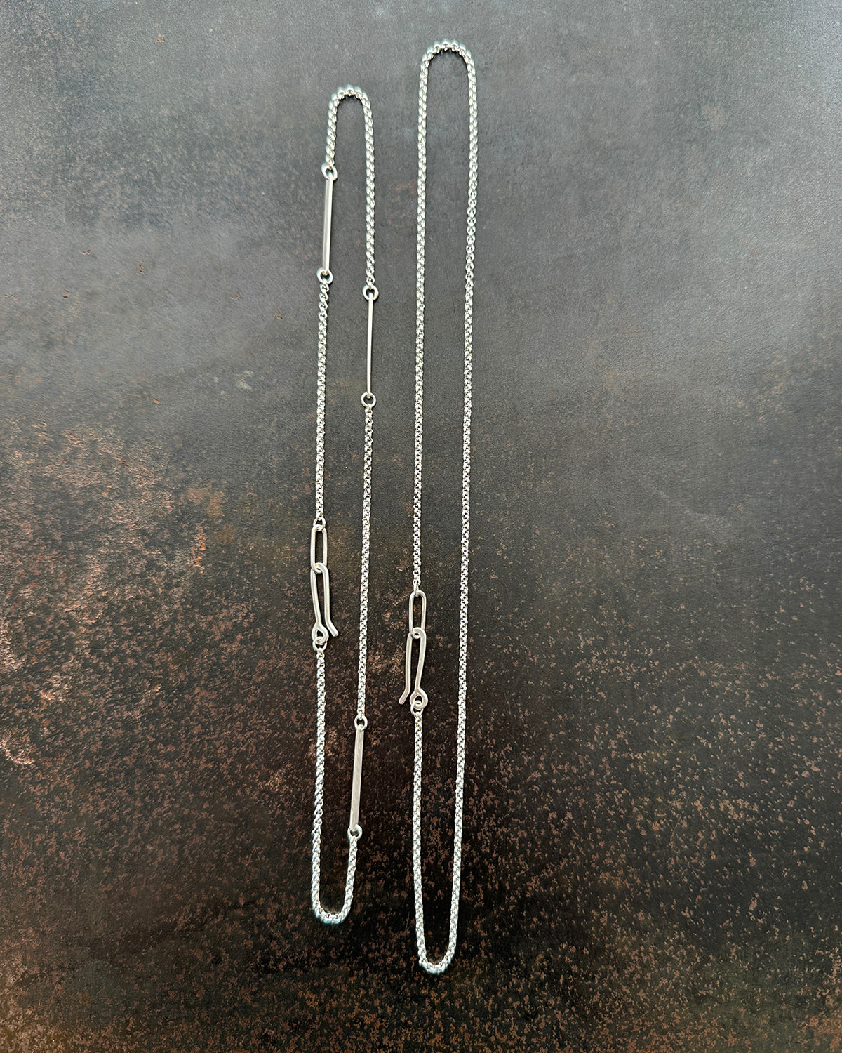 enhydro quartz 18k bimetal necklace with 3 way silver rolo chain