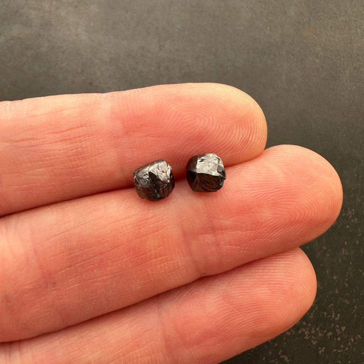 Rough Black Diamond Pair