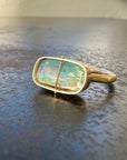 Captured Lightning Ridge Opal Ring