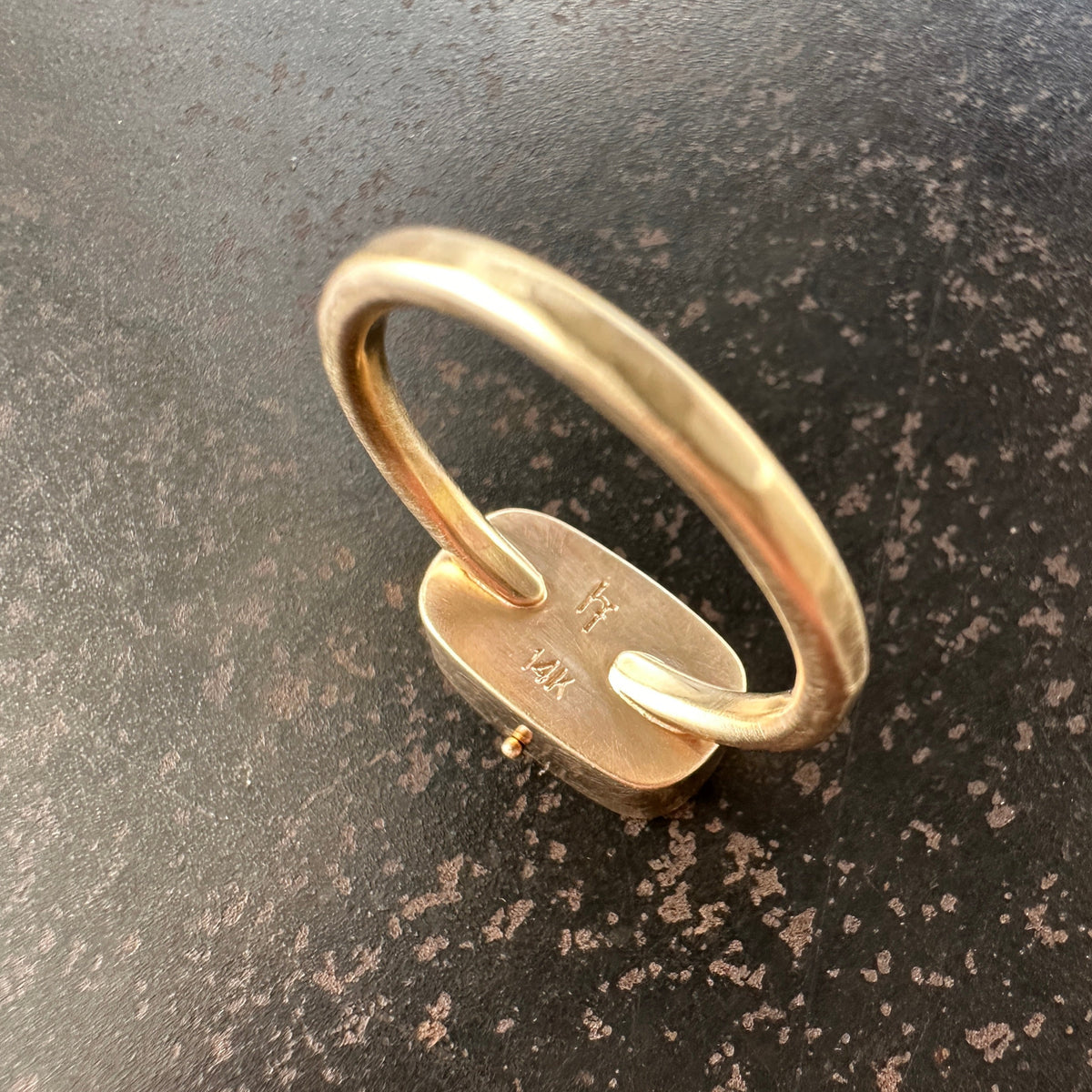 Captured Lightning Ridge Opal Ring