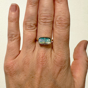 Captured Lightning Ridge Opal Ring