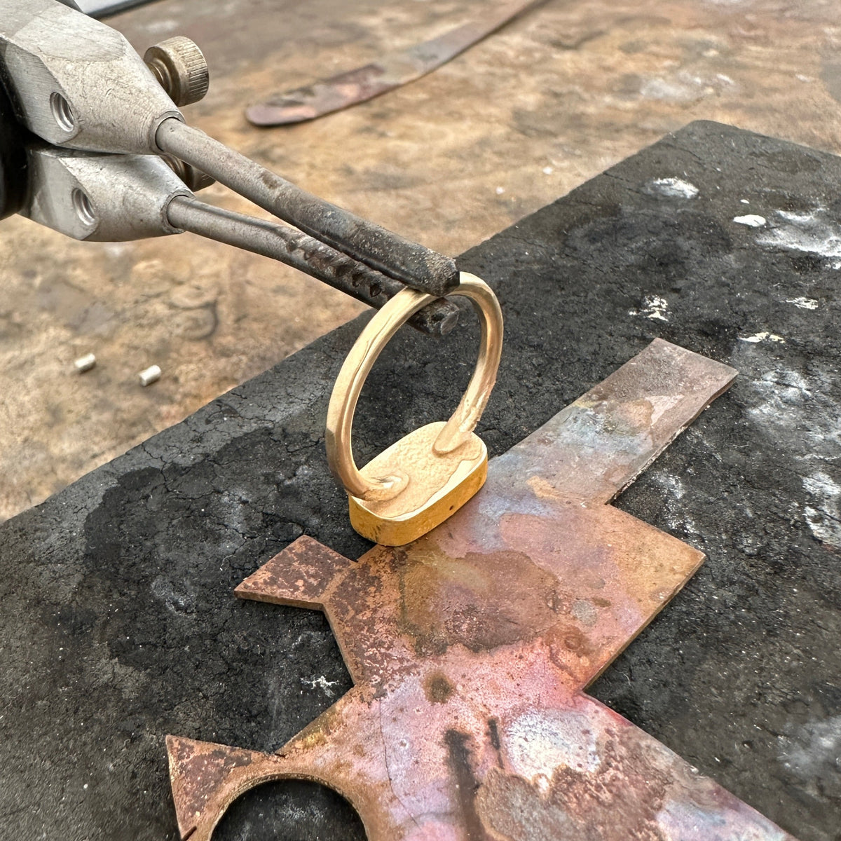 Captured Lightning Ridge Opal Ring
