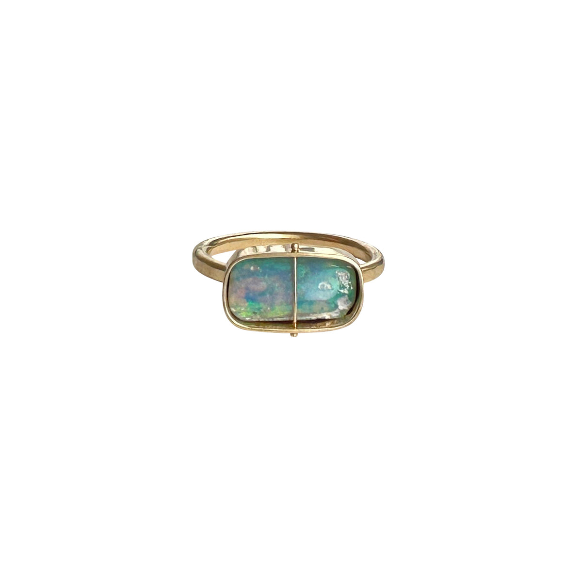 Captured Lightning Ridge Opal Ring