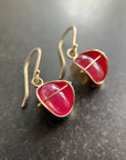 Captured Ruby Drop Earrings