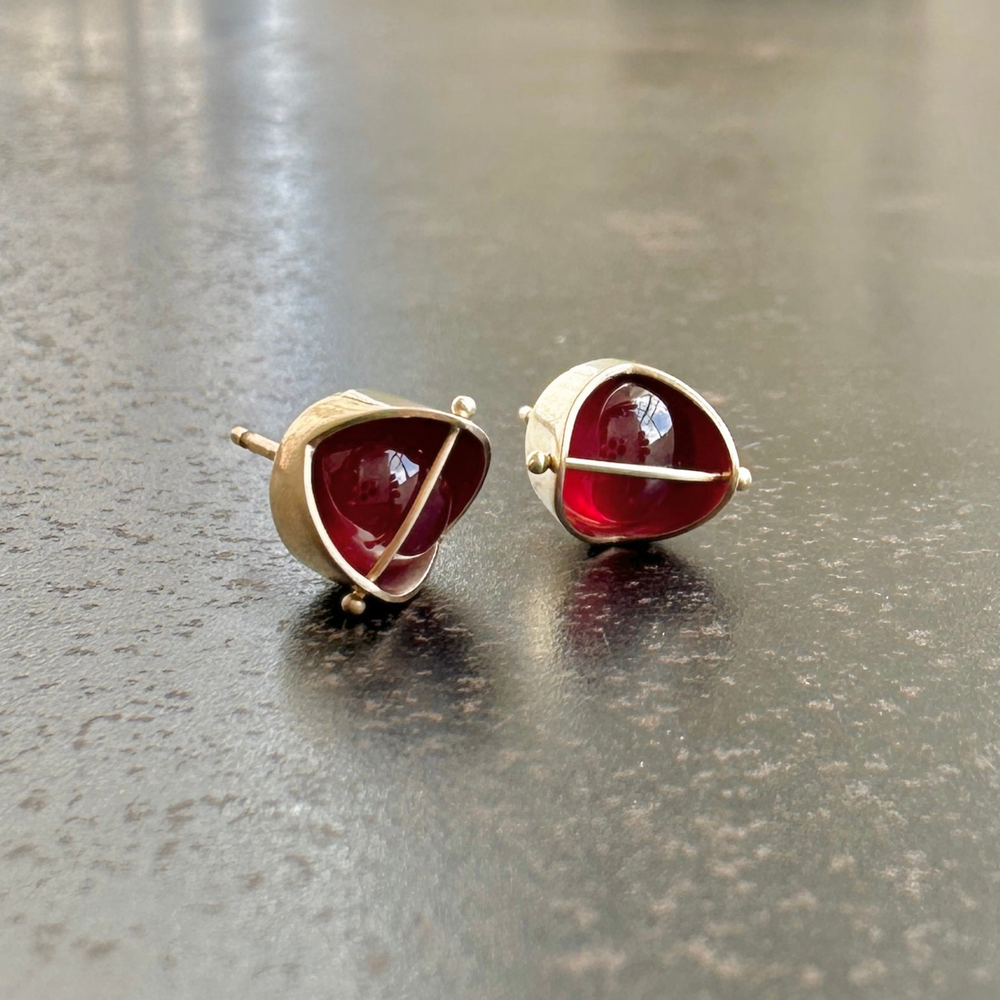 Captured Ruby Studs