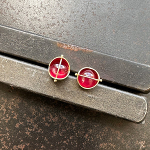 Captured Ruby Studs