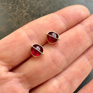 Captured Ruby Studs