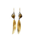 Captured Star Rutile Quartz Leaf Earrings