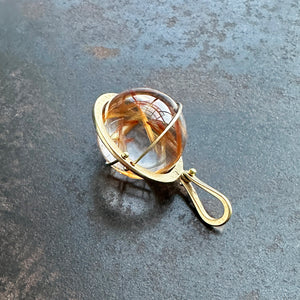 Captured Rutilated Quartz Orb Charm