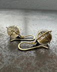 Captured Rutilated Quartz Orb Drop Earrings