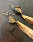 Captured Star Rutile Quartz Leaf Earrings