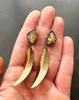 Captured Star Rutile Quartz Leaf Earrings