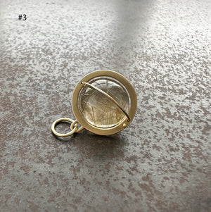 Captured Rutilated Quartz Orb Charm