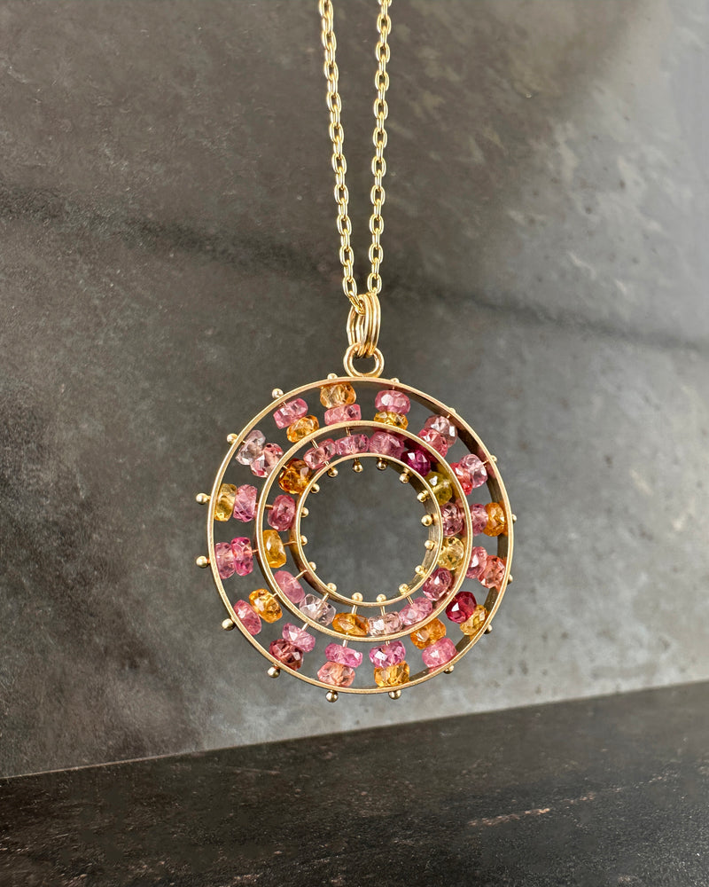 Sapphire Bead Concentric Necklace