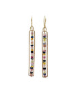 sapphire earrings, 14k gold earrings, gold jewelry, sapphire jewelry, hilary finck jewelry, fine jewelry, unique jewelry, dangle earrings.