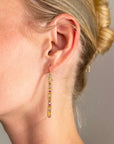 Sapphire Beaded Stick Earrings