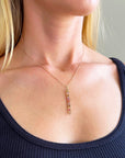Necklace with a colorful sapphire beaded pendant 