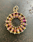 Sapphire Beaded Concentric Pendant