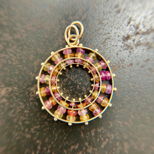 Sapphire Bead Concentric Pendant