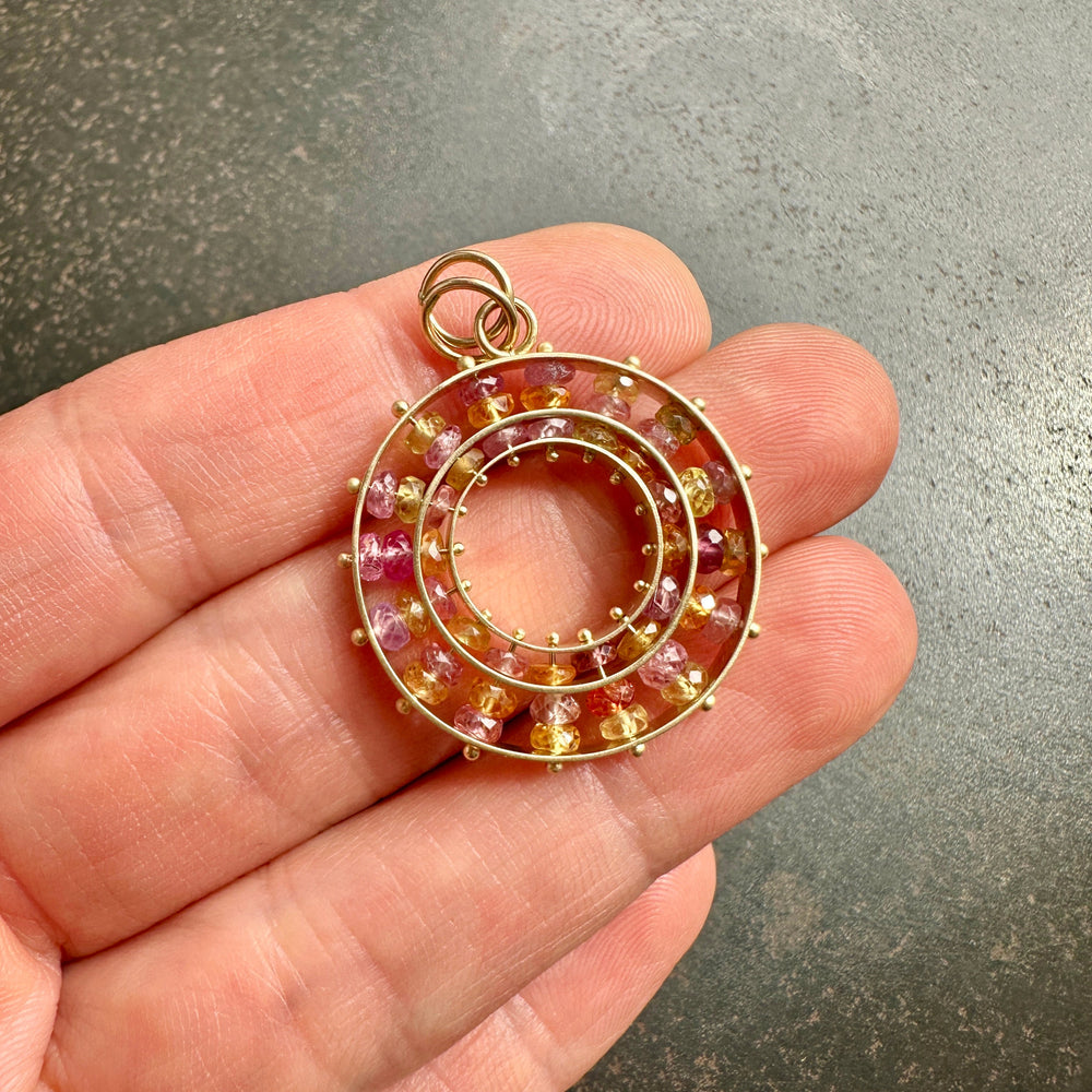 Sapphire Bead Concentric Pendant