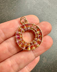 Sapphire Beaded Concentric Pendant
