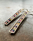 sapphire earrings, 14k gold earrings, gold jewelry, sapphire jewelry, hilary finck jewelry, fine jewelry, unique jewelry, dangle earrings.