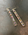 sapphire earrings, 14k gold earrings, gold jewelry, sapphire jewelry, hilary finck jewelry, fine jewelry, unique jewelry, dangle earrings.