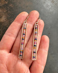 sapphire earrings, 14k gold earrings, gold jewelry, sapphire jewelry, hilary finck jewelry, fine jewelry, unique jewelry, dangle earrings.