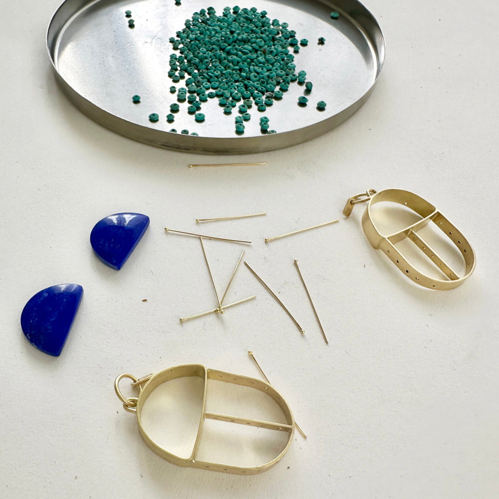 Lapis & Persian Turquoise Scarab Pendant