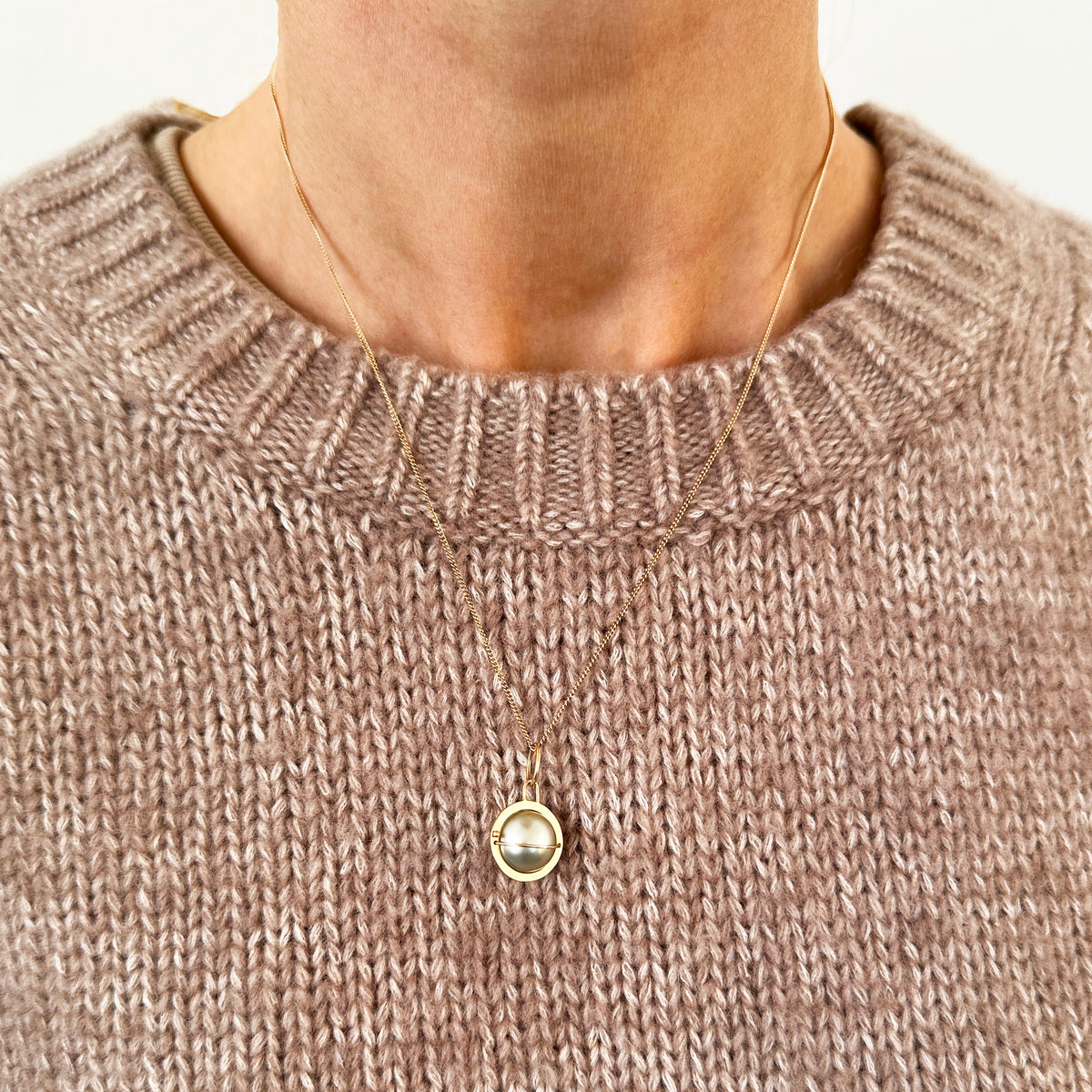 Captured Silver Tahitian Pearl Necklace