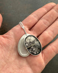 Captured Black Tourmaline in Quartz Slide Locket