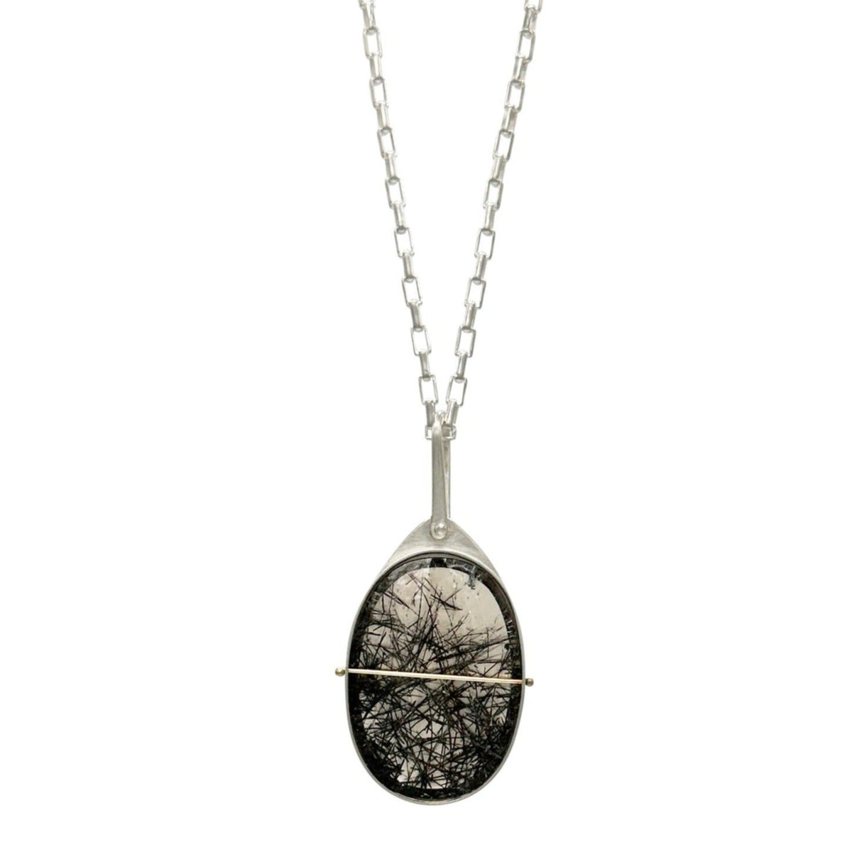 Captured Black Tourmaline in Quartz Slide Locket